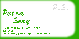 petra sary business card